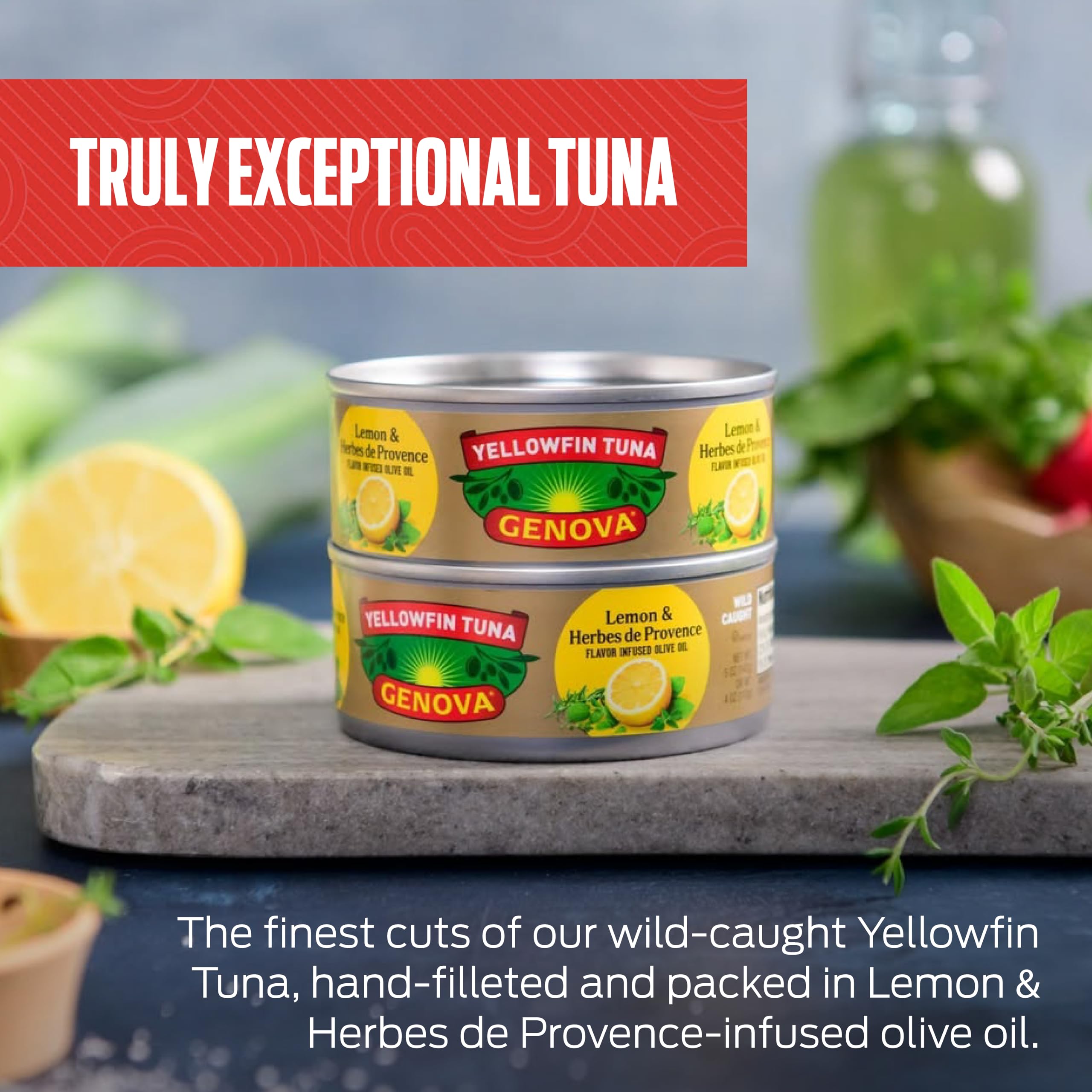 Genova Premium Yellowfin Tuna in Olive Oil, 5 Ounce Cans, 8-Pack – Nutrient Rich, High Protein Canned Tuna Fish - Delicious, Easy, Nutritious Ready to Eat Meals