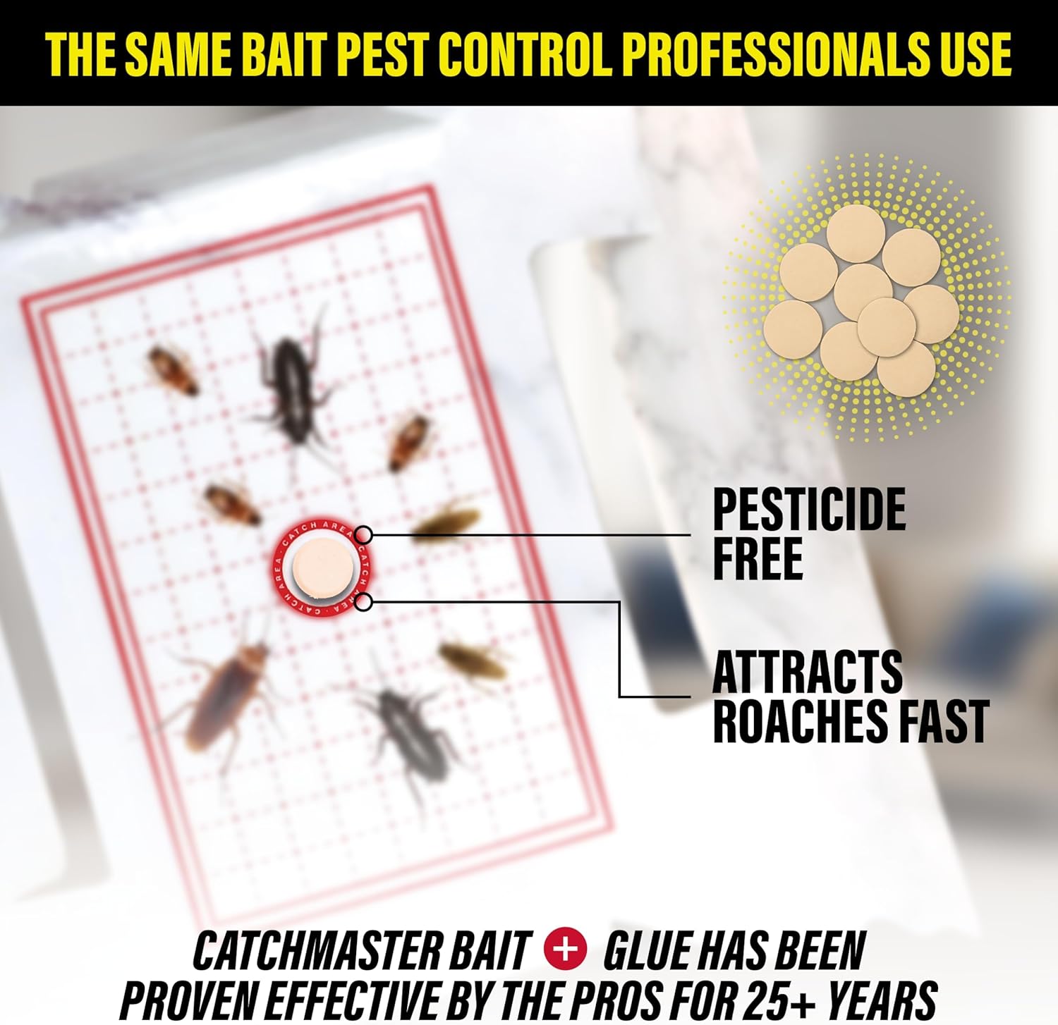 Catchmaster Roach Trap Glue Boards 10-Pk, Adhesive Bug Catcher, Scorpion, Spider, Cricket, & Cockroach Traps for Home, Bulk Glue Traps for House & Garage, Pest Control for Home