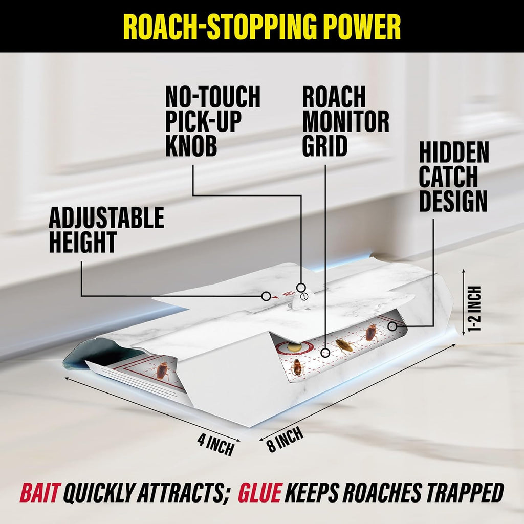 Catchmaster Roach Trap Glue Boards 10-Pk, Adhesive Bug Catcher, Scorpion, Spider, Cricket, & Cockroach Traps for Home, Bulk Glue Traps for House & Garage, Pest Control for Home