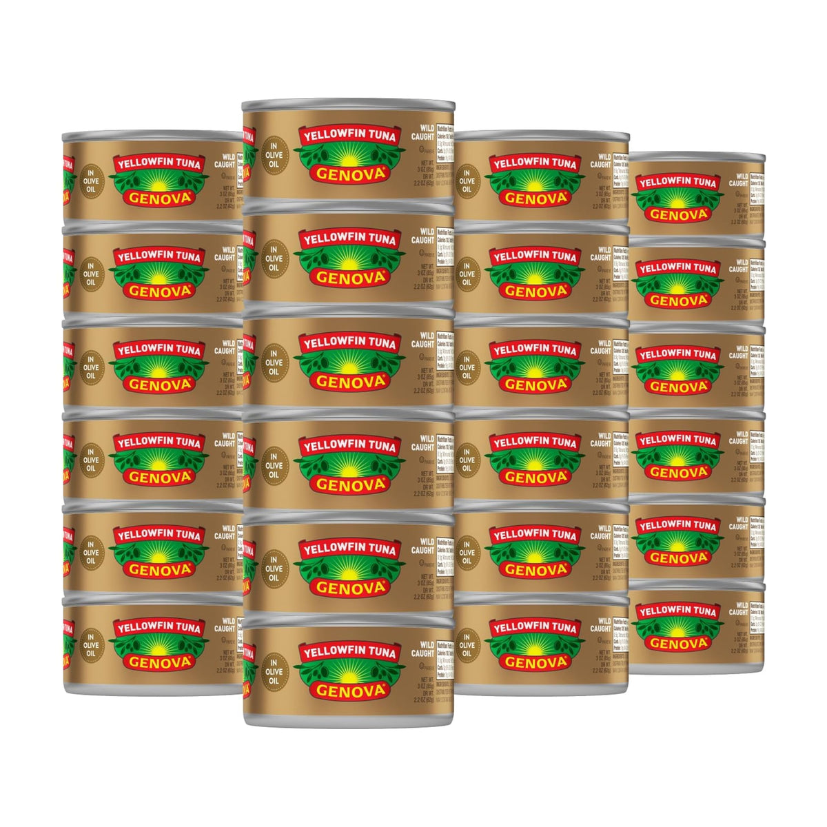 Genova Premium Yellowfin Tuna in Olive Oil, 5 Ounce Cans, 8-Pack – Nutrient Rich, High Protein Canned Tuna Fish - Delicious, Easy, Nutritious Ready to Eat Meals