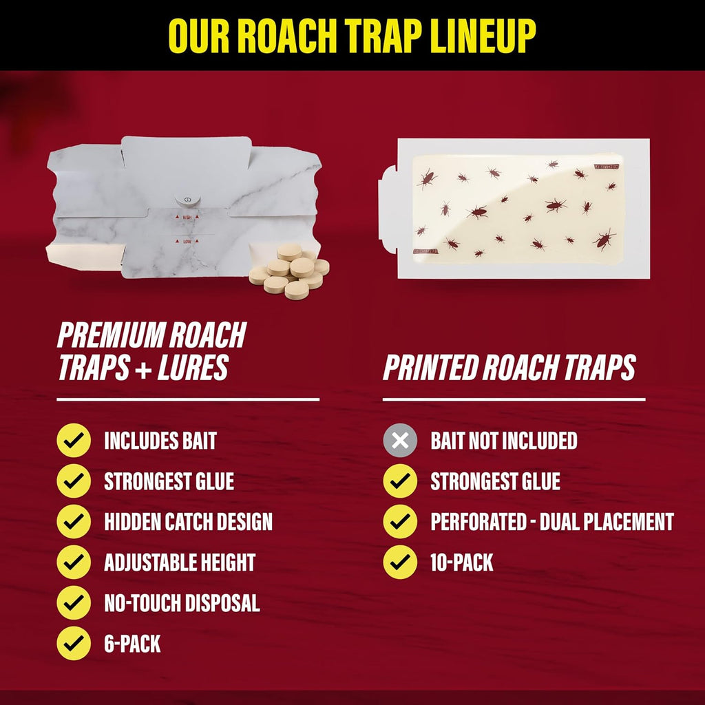 Catchmaster Roach Trap Glue Boards 10-Pk, Adhesive Bug Catcher, Scorpion, Spider, Cricket, & Cockroach Traps for Home, Bulk Glue Traps for House & Garage, Pest Control for Home