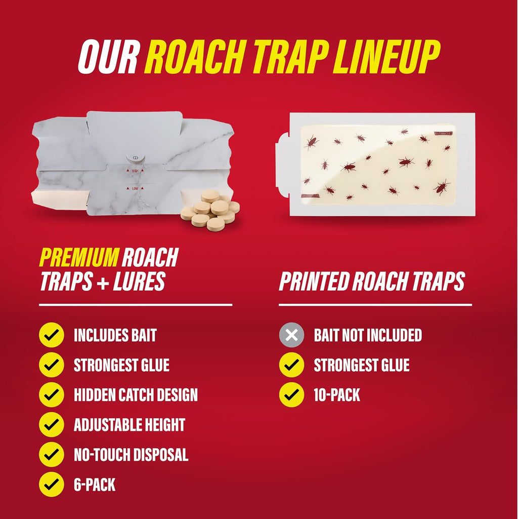 Catchmaster Roach Trap Glue Boards 10-Pk, Adhesive Bug Catcher, Scorpion, Spider, Cricket, & Cockroach Traps for Home, Bulk Glue Traps for House & Garage, Pest Control for Home