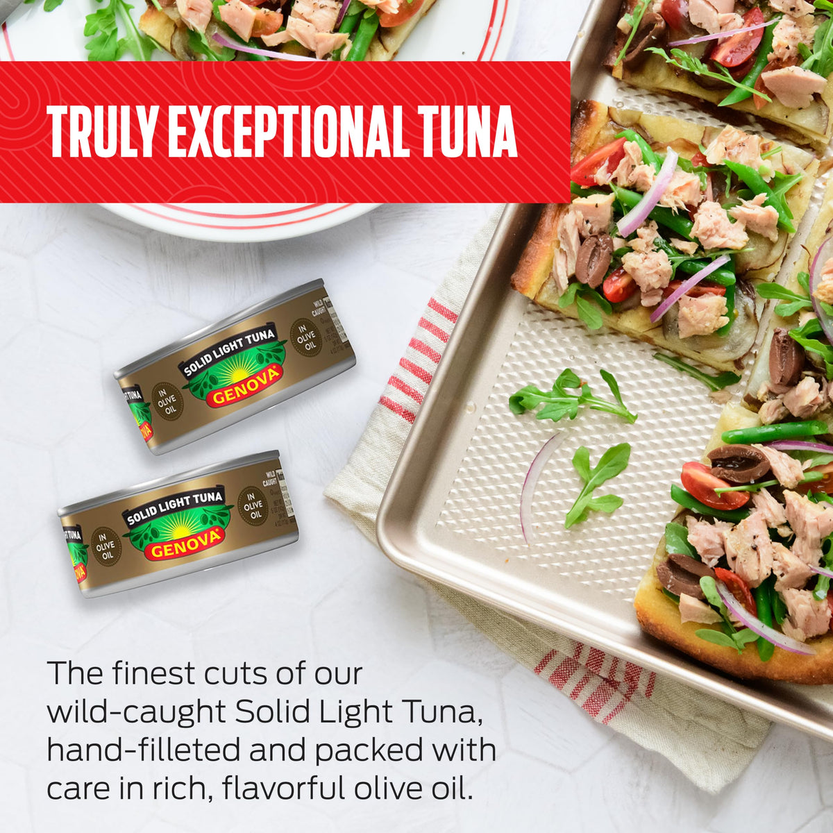 Genova Premium Yellowfin Tuna in Olive Oil, 5 Ounce Cans, 8-Pack – Nutrient Rich, High Protein Canned Tuna Fish - Delicious, Easy, Nutritious Ready to Eat Meals